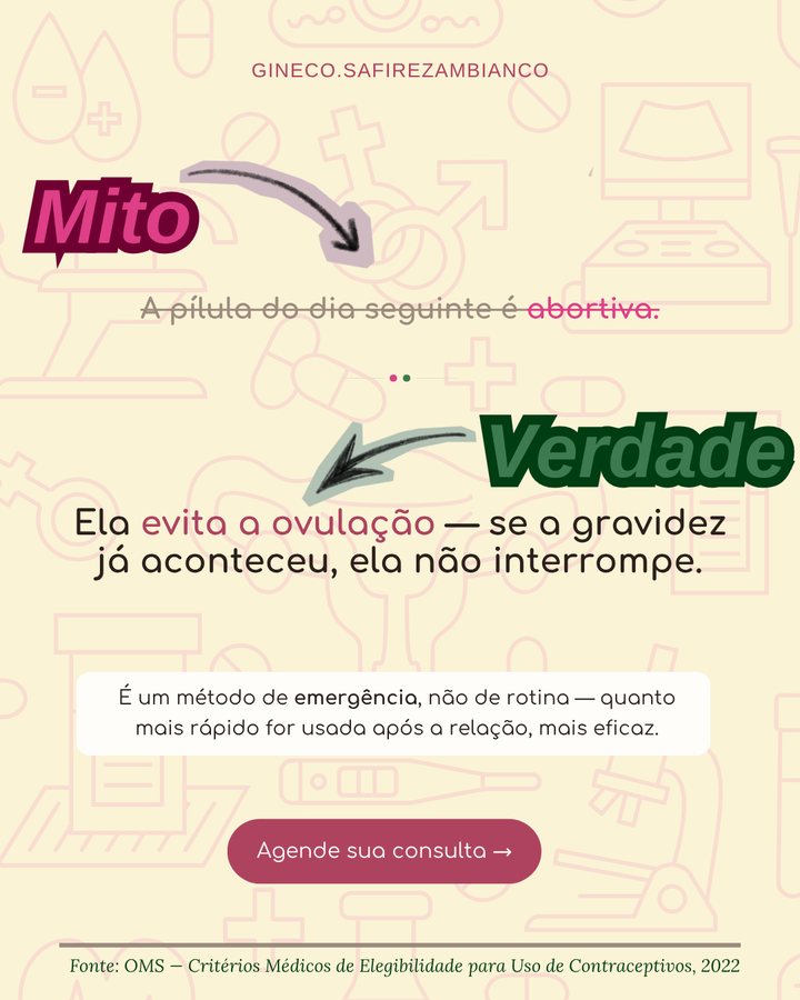 Publicação: mito e verdade sobre a pílula do dia seguinte
